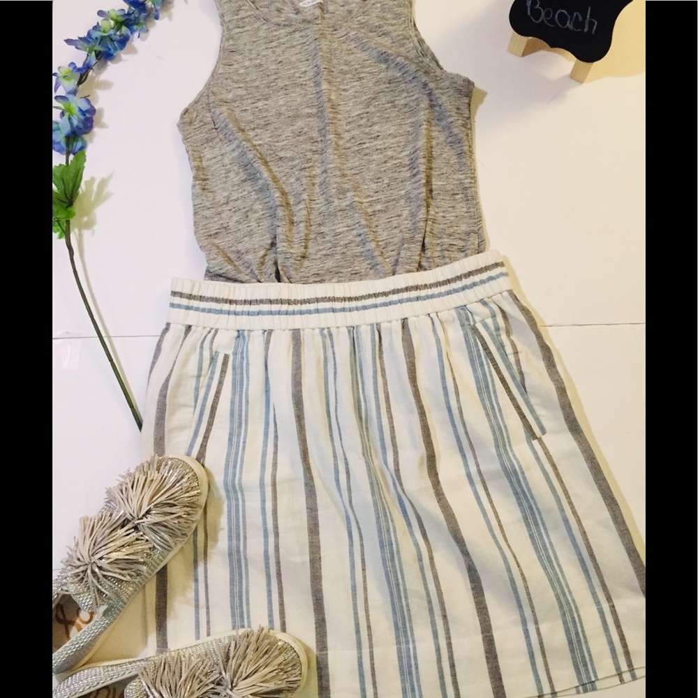 LOFT skirt linen boho summer casual size M